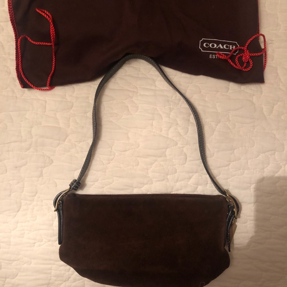 Coach suede brown mini purse
